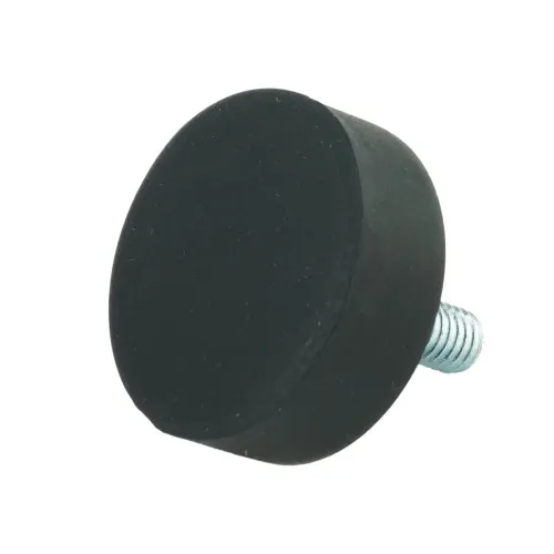 M6 x 38mm Round Rubber Foot - 30mm Base | Rubber & Steel