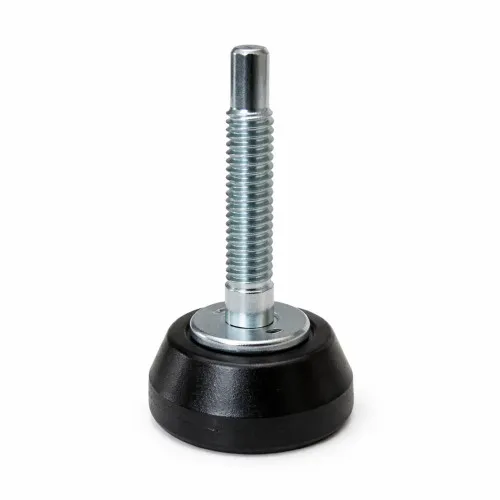 M8 x 40mm Swivel Adjustable Foot (Slotted Head) - 30mm Base | Black Polypropylene & Steel
