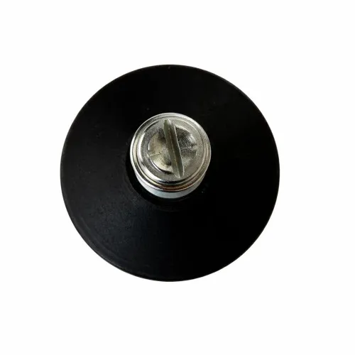 M8 x 40mm Articulated Adjustable Foot (Slotted Head) - 38mm Base | Black Polypropylene & Steel