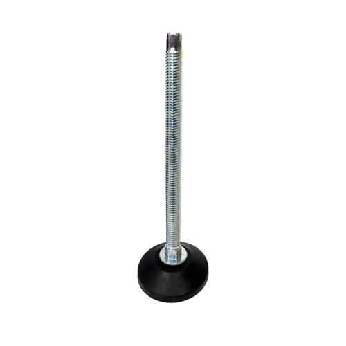 M8 x 40mm Articulated Adjustable Foot (Slotted Head) - 48mm Base | Black Polypropylene & Steel