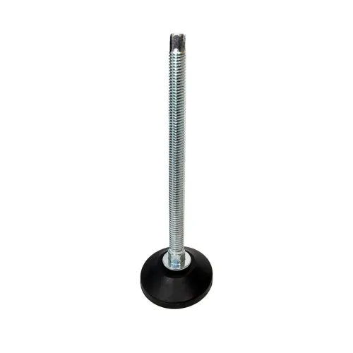 M8 x 55mm Articulated Adjustable Foot (Slotted Head) - 48mm Base | Black Polypropylene & Steel