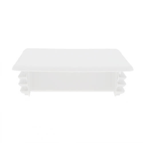 41mm x 21mm Rectangular Unistrut End Caps, White, LDPE