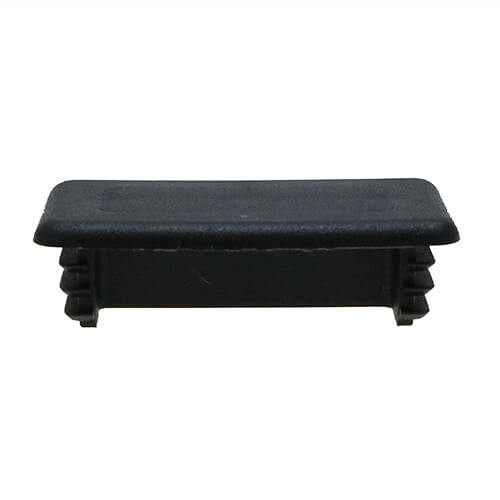 Black Rectangular Unistrut End Cap (41mm x 21mm) | LDPE
