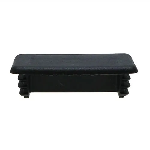 Black Rectangular Unistrut End Cap (41mm x 21mm) | LDPE