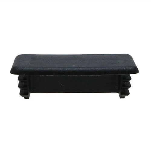 41mm x 21mm Rectangular Unistrut End Caps, Black, LDPE