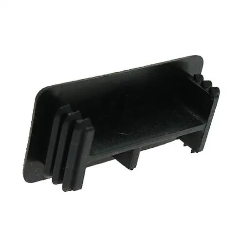 Black Rectangular Unistrut End Cap (41mm x 21mm) | LDPE