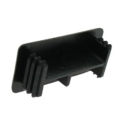 41mm x 21mm Rectangular Unistrut End Caps, Black, LDPE