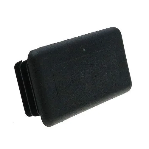 Black Rectangular Unistrut End Cap (41mm x 21mm) | LDPE