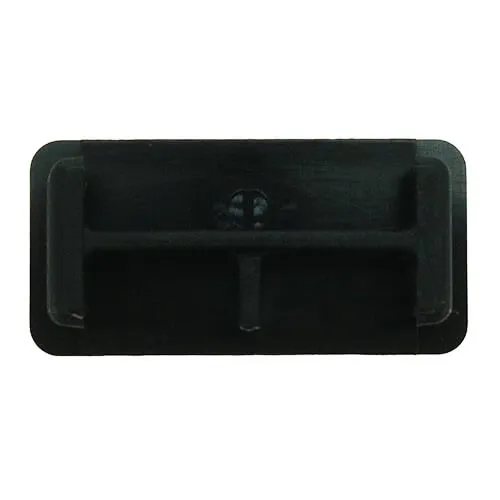 Black Rectangular Unistrut End Cap (41mm x 21mm) | LDPE