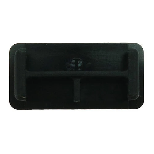 41mm x 21mm Rectangular Unistrut End Caps, Black, LDPE