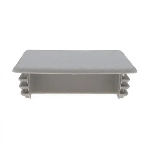 Grey Rectangular Unistrut End Cap (41mm x 21mm) | LDPE