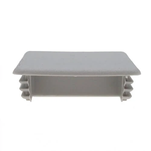 41mm x 21mm Rectangular Unistrut End Caps, Grey, LDPE