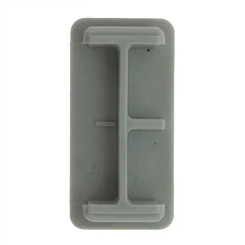 Grey Rectangular Unistrut End Cap (41mm x 21mm) | LDPE