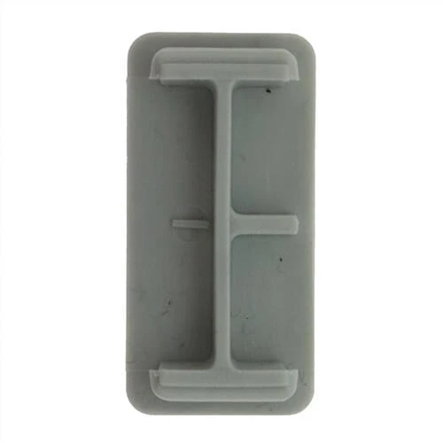 41mm x 21mm Rectangular Unistrut End Caps, Grey, LDPE