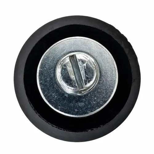M8 x 25mm Adjustable Foot (Slotted Head) - 25mm Base | Black Polypropylene & Steel