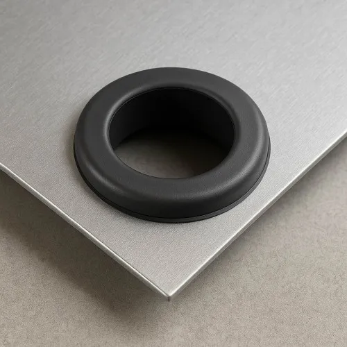 9.5mm Quick Fit Grommet - 12mm Mounting Hole (3mm Panel Thickness) | Black PVC