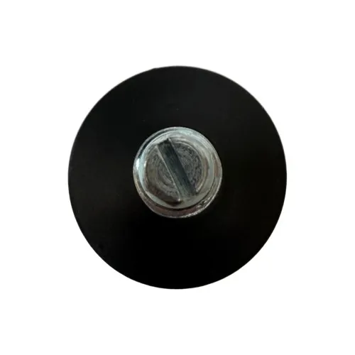 M8 x 40mm Adjustable Foot (Slotted Head) - 48mm Base | Black Polypropylene & Steel