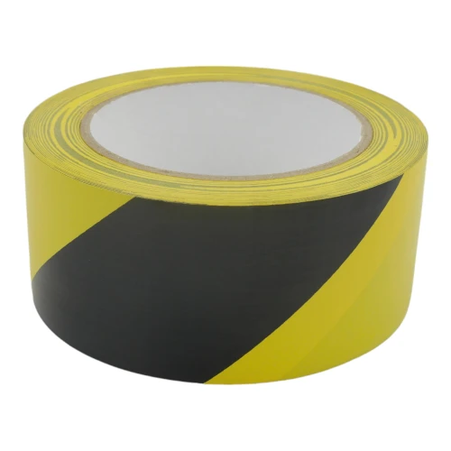 50mm Black & Yellow Hazard Tape (33m) | Industrial Floor Marking Tape
