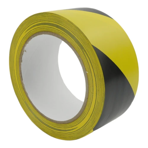 50mm Black & Yellow Hazard Tape (33m) | Industrial Floor Marking Tape