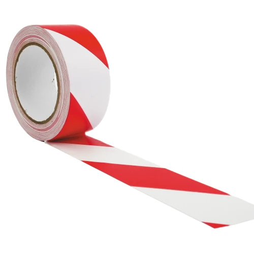 50mm Red & White Hazard Tape (33m) | Barrier Warning Safety Tape