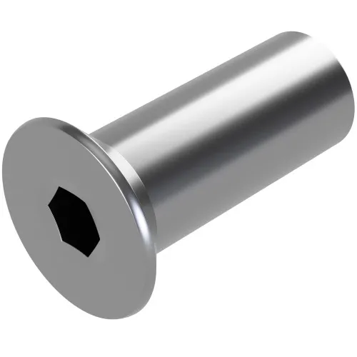 M3 x 7mm Hex Socket Countersunk Barrel Nut | Marine Grade A4 Stainless Steel
