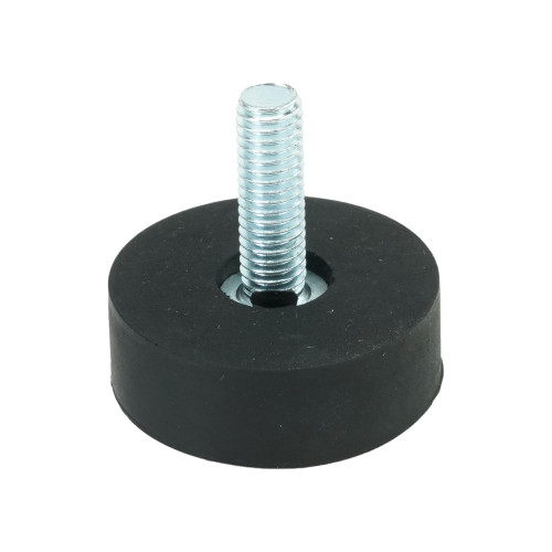 M8 x 18mm Round Rubber Foot - 30mm Base | Rubber & Steel