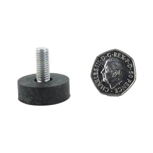 M8 x 18mm Straight Rubber Adjustable Feet | Vital Parts