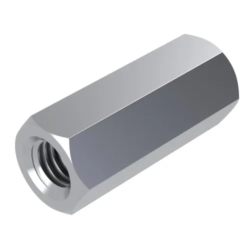 M4 x 55mm Hexagonal Female/Female Standoff, 7mm A/F - Zinc Plated Steel