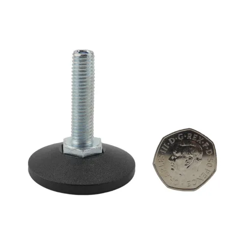 M10 x 40mm Allen Key Adjustable Foot - 48mm Base | 550kg Load