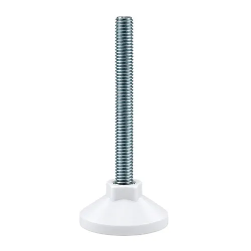 M8 x 100mm Levelling Foot - 38mm White Base