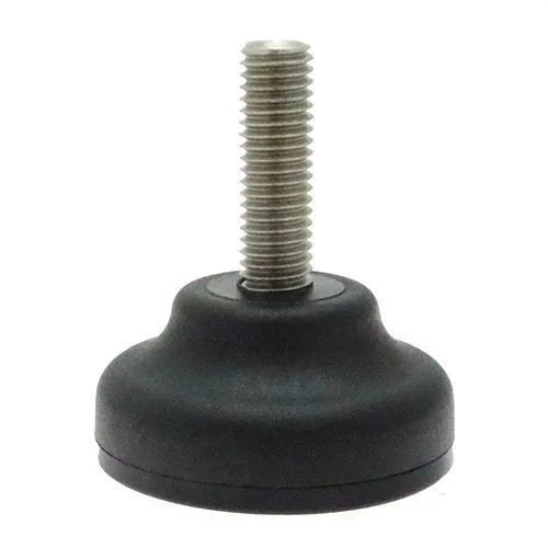 M10 x 25mm Plastic Adjustable Foot - 40mm Anti-Slip Rubber Base | 500kg Load