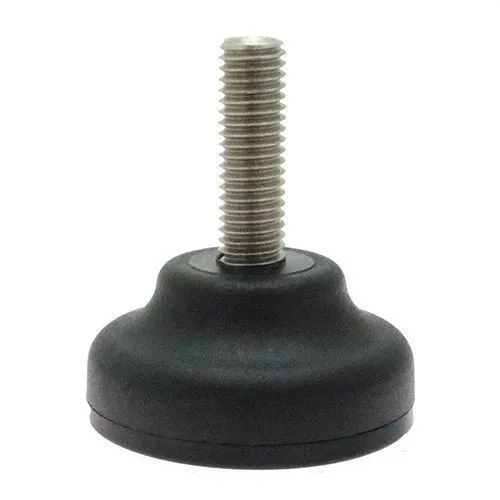 M8 x 25mm Plastic Adjustable Foot - 50mm Anti-Slip Rubber Base | 600kg Load