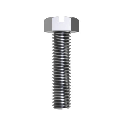 M10 x 12mm Slotted Set Screw - Hex Head (DIN 933SZ) | A2-70 Stainless Steel