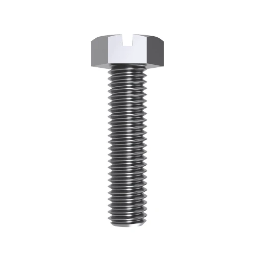 M10 x 45mm Slotted Set Screw - Hex Head (DIN 933SZ) | Marine Grade A4-70 Stainless Steel