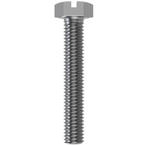 M8 x 80mm Slotted Set Screw - Hex Head (DIN 933SZ) | A2-70 Stainless Steel