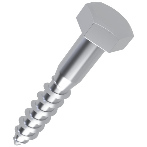 10mm x 140mm Coach Screw (DIN 571) | 4.8 Steel BZP