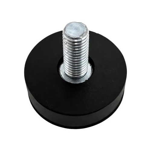 M10 x 38mm Round Rubber Foot - 30mm Base | Rubber & Steel