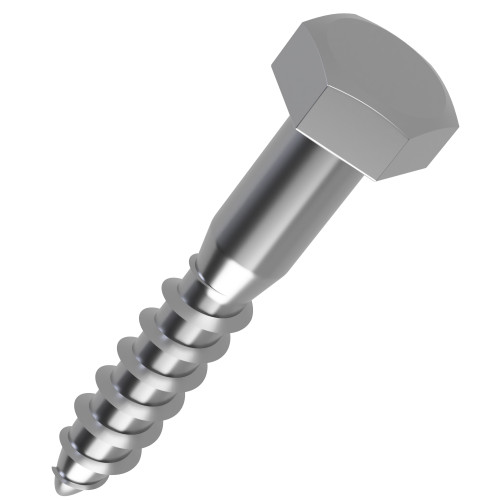 10mm x 75mm Coach Screw, DIN 571, A4 Stainless Steel