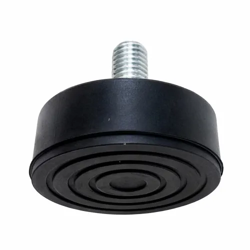 M10 x 38mm Round Rubber Foot - 30mm Base | Rubber & Steel