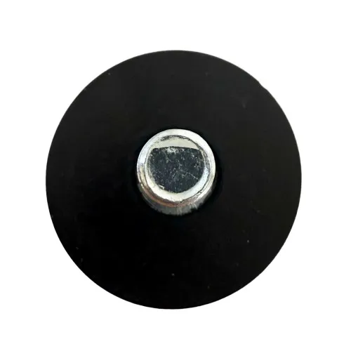 M10 x 38mm Round Rubber Foot - 30mm Base | Rubber & Steel