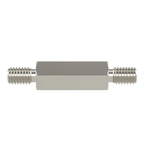 M2 x 12mm Hexagonal Male/Male Standoff, 4mm Flats - Nickel Plated Brass