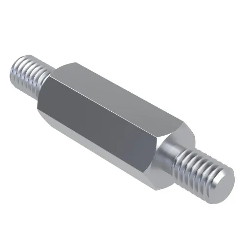 M2.5 x 25mm Hexagonal Male/Male Standoff, 5mm Flats - Zinc Plated Steel