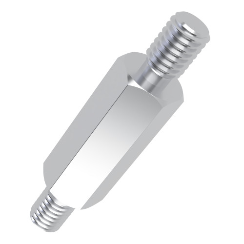 M3 x 12mm Hexagonal Male/Male Standoff, 5.5mm Flats - Aluminium