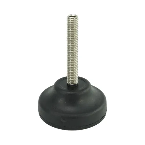 M8 x 50mm Plastic Adjustable Foot - 50mm Anti-Slip Rubber Base | 600kg Load