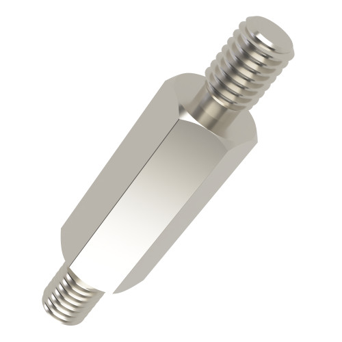 M4 x 30mm Hexagonal Male/Male Standoff, 7mm Flats - Nickel Plated Brass