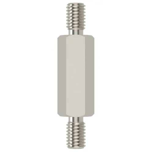 M4 x 30mm Hexagonal Male/Male Standoff, 7mm Flats - Nickel Plated Brass