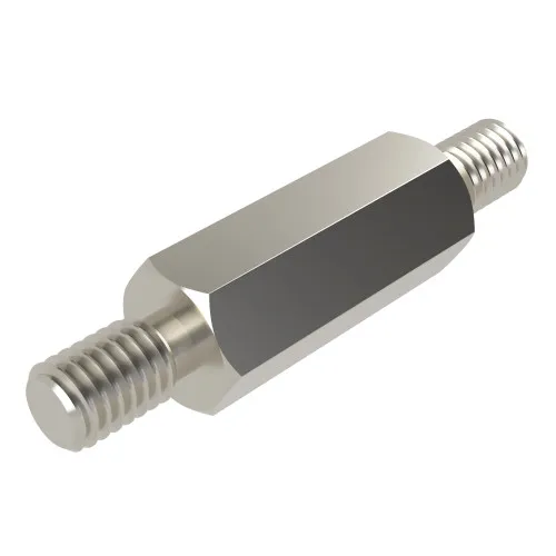 M4 x 30mm Hexagonal Male/Male Standoff, 7mm Flats - Nickel Plated Brass