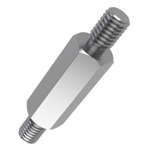 M4 x 65mm Hexagonal Male/Male Standoff, 7mm Flats - A1 Stainless Steel