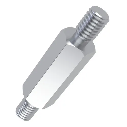 M4 x 75mm Hexagonal Male/Male Standoff, 7mm Flats - Zinc Plated Steel