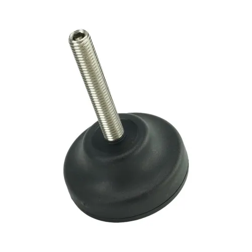 M8 x 50mm Plastic Adjustable Foot - 50mm Anti-Slip Rubber Base | 600kg Load